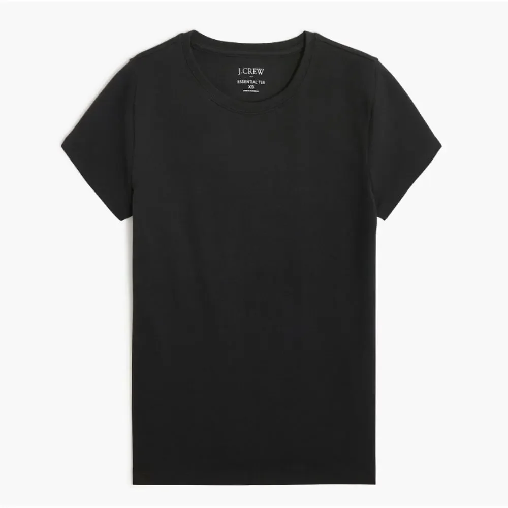 J.Crew Essential Short-Sleeve Crewneck Tee WMNS S Black Short Sleeve Lightweight